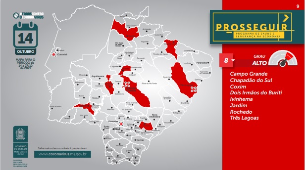 Campo Grande volta a receber classificação de risco extremo para pandemia  com a bandeira cinza do programa Prosseguir, Mato Grosso do Sul