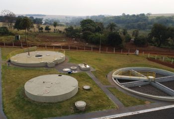 Vista aérea da Estação de Tratamento de Esgoto de Aral Moreira