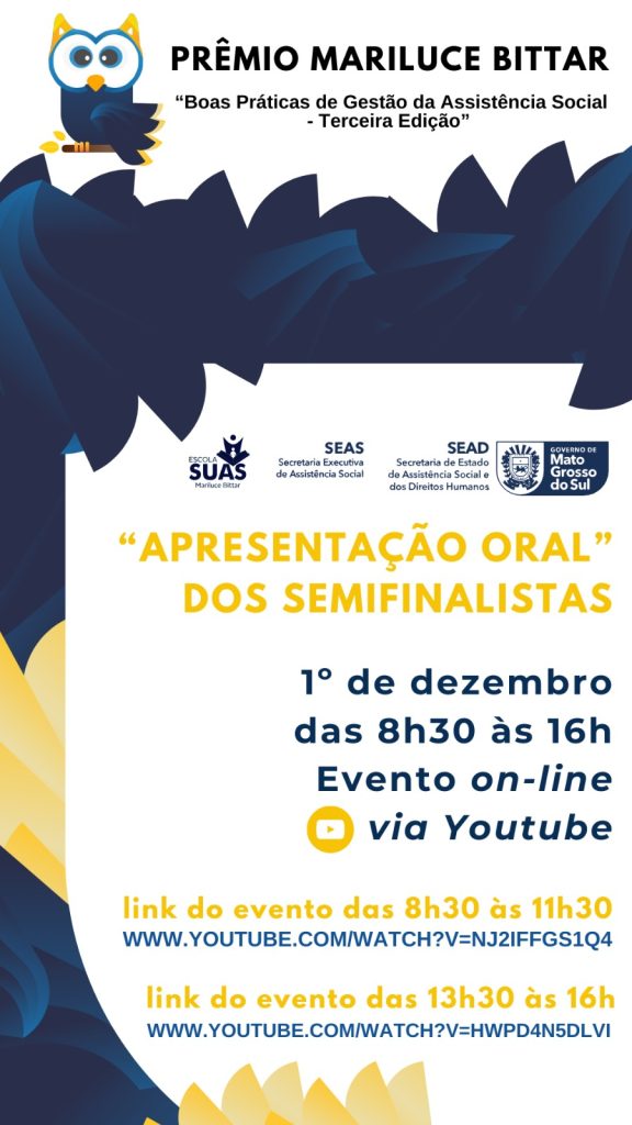 Evento virtual nesta sexta-feira marca etapa da 3° edição do Prêmio Mariluce Bittar