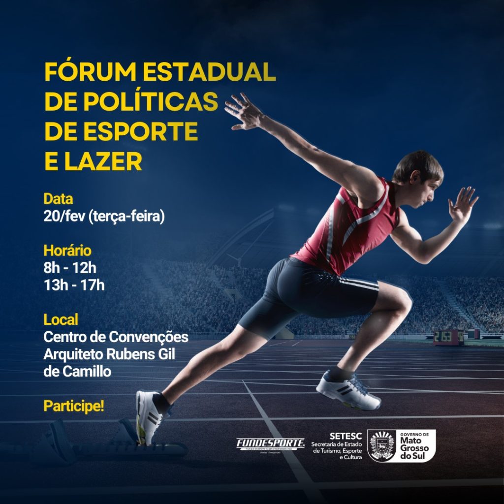 Estão abertas as inscrições de fóruns para gestores de esporte e atletas do Mato Grosso do Sul