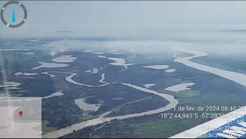 Com aeronaves e equipes em solo, bombeiros de MS atuam para controlar incêndio no Pantanal