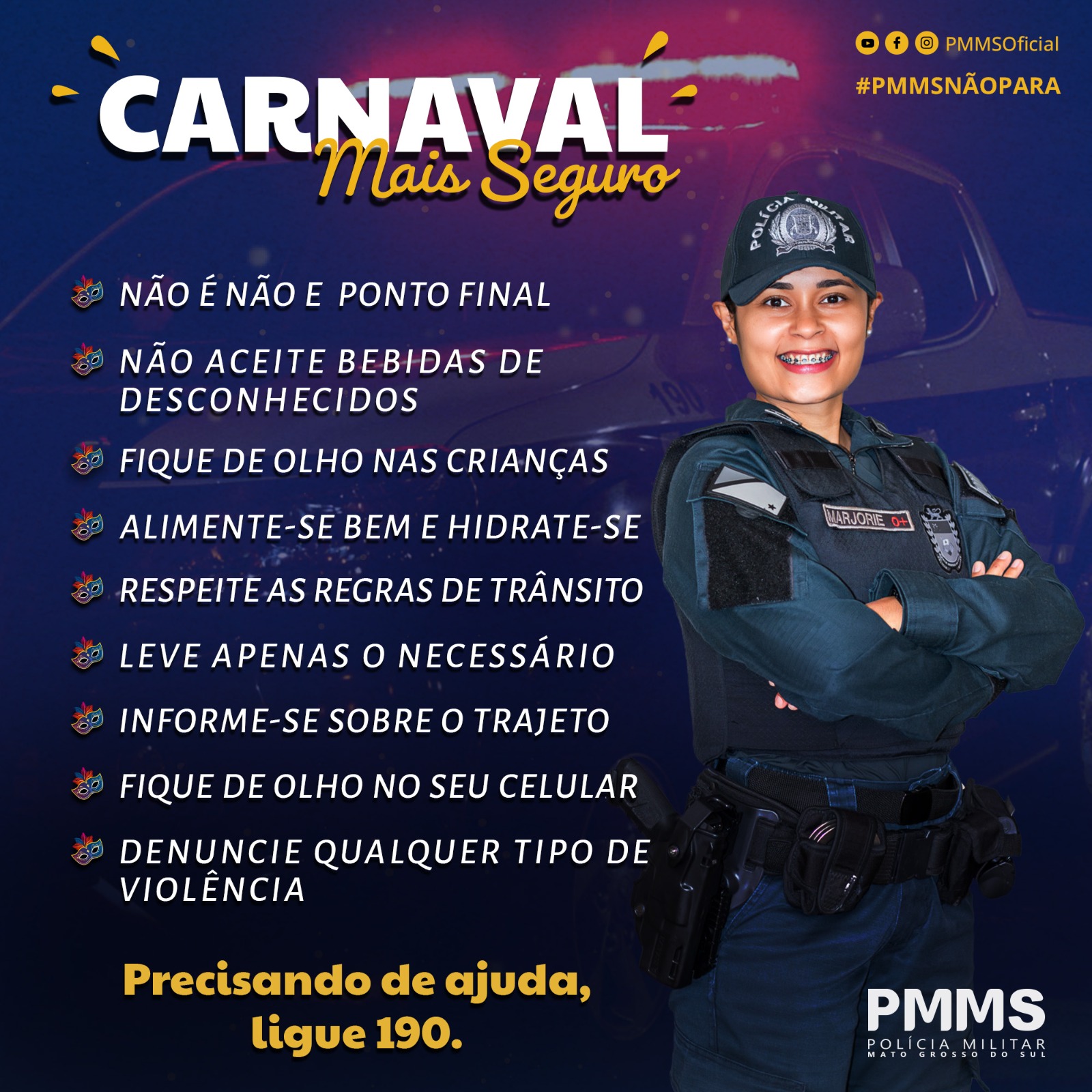 MS reforça policiamento durante Carnaval na Capital e no interior