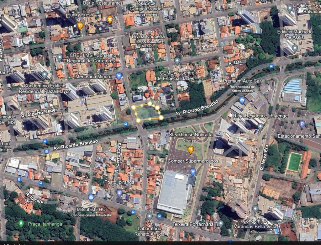 class='wp-caption-text gallery-caption' id='gallery-2-473481'>Localização da nova delegacia, no mapa, delineado em amarelo (Foto: Google Maps)