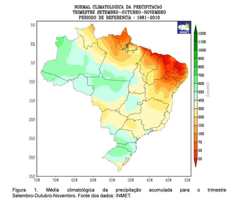 Previsão climática: chuvas abaixo da média e altas temperaturas permanecem nos próximos meses