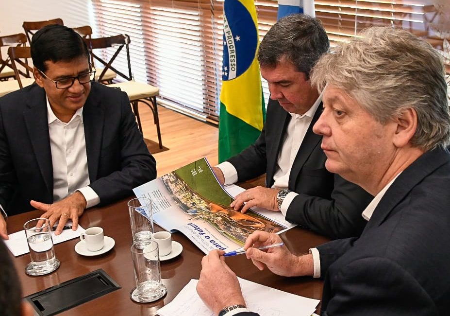Incentivo do Governo de MS viabiliza investimento de R$ 16 bilhões em nova fábrica de celulose no Estado :Reunião Bracell Foto Bruno Rezende