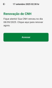 >Notificação da CNH