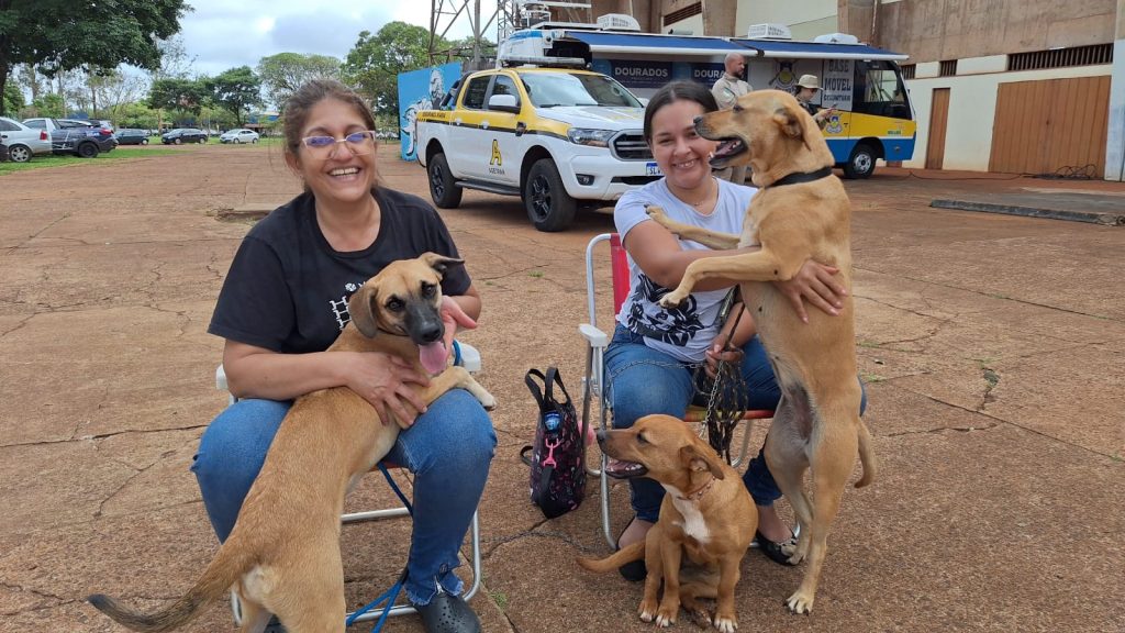 Isa dos Santos levou seus cães