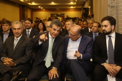 Governador Beto Richa em São Paulo, durante evento de procedimento de manifestação de interesse para construção de nova ferrovia entre o Governo do Paraná e o Governo do Mato Grosso do Sul. Na foto da esq. para a direita: governador Reinaldo Azambuja (MS); governador Beto Richa (PR); Geraldo Alckmin (SP) e o diretor presidente da Ferroeste, João Vicente Bresolin. São Paulo, 28/11/2017. Foto: Jaelson Lucas/ANPr